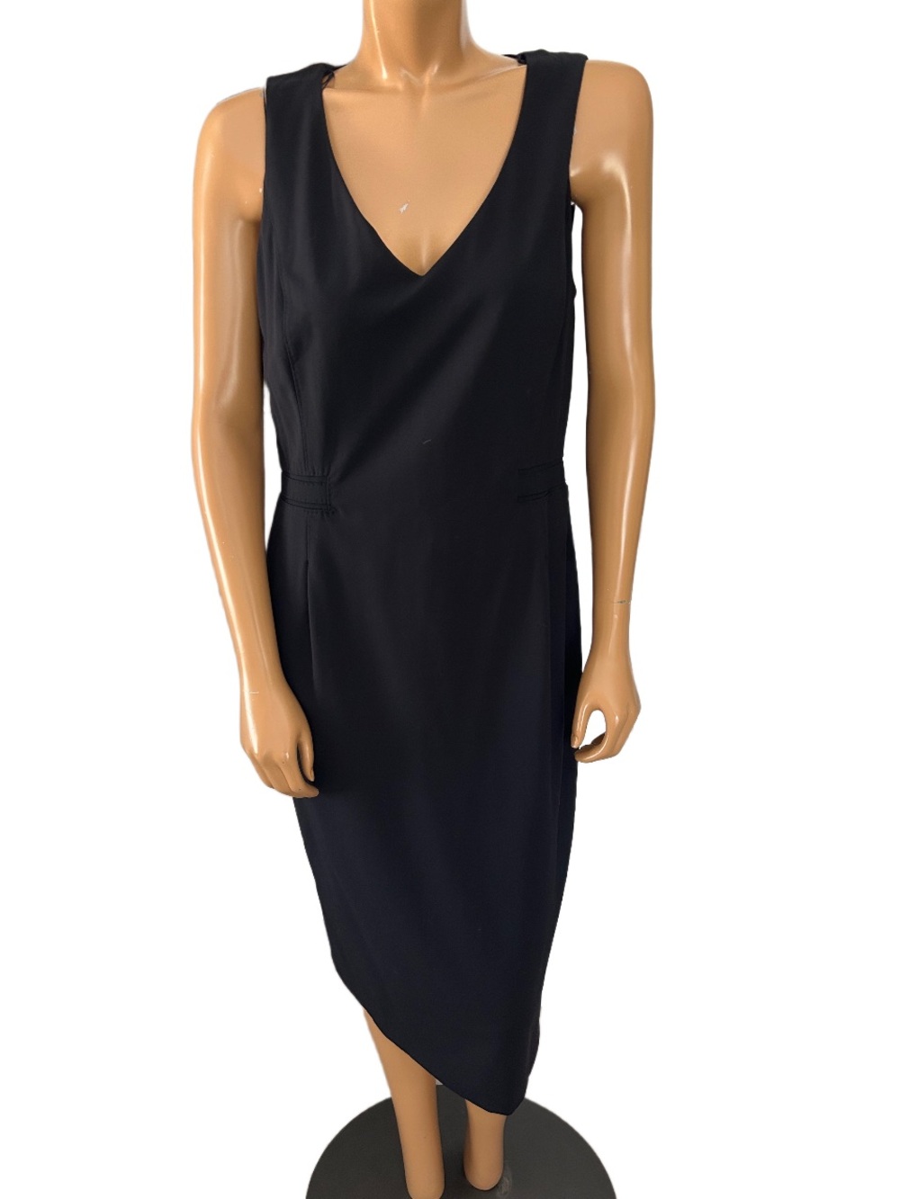 Hugo Boss Black Sleeveless Asymmetrical V-Neck Dress